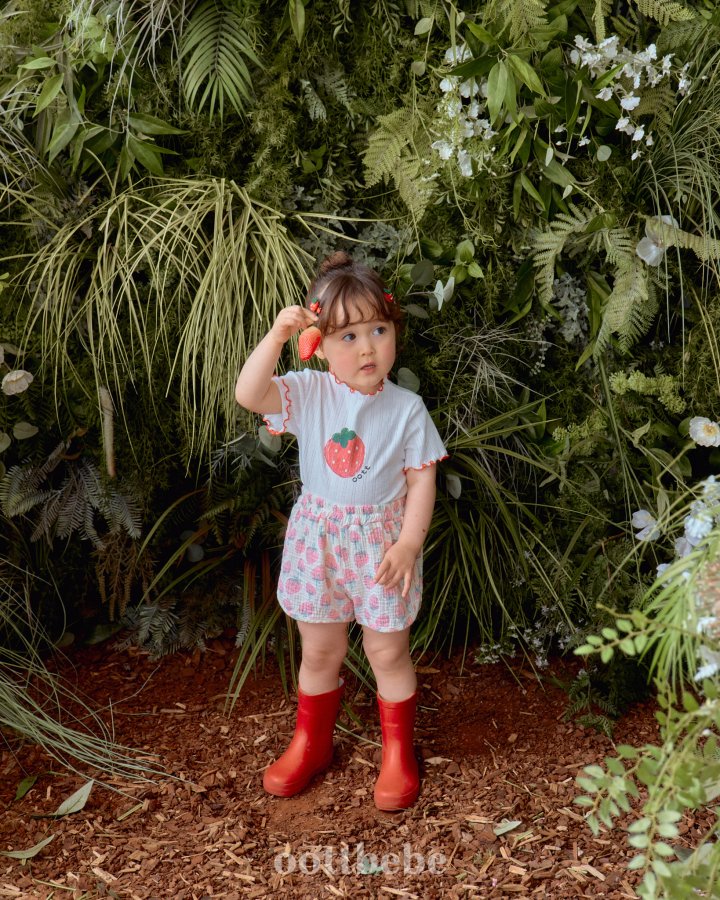 Oott Bebe - Korean Baby Fashion - #babygirlfashion - Strawberry Milk Tee - 4