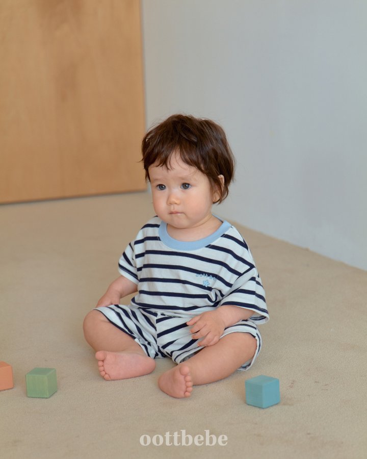 Oott Bebe - Korean Baby Fashion - #babylifestyle - Star Candy Top Bottom Set - 2