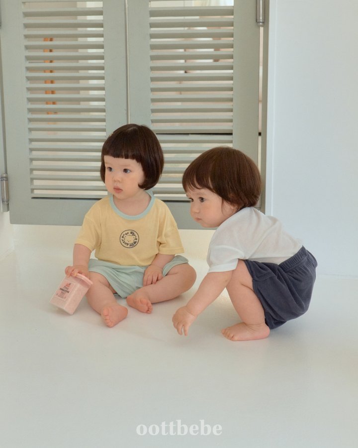 Oott Bebe - Korean Baby Fashion - #babylifestyle - Sand Top Bottom Set - 3