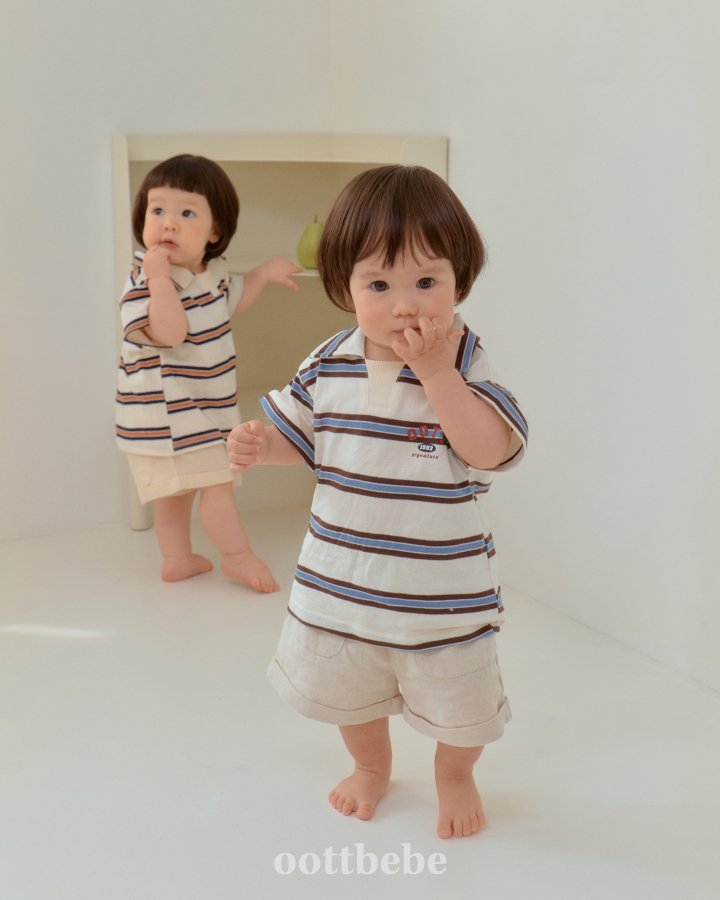 Oott Bebe - Korean Baby Fashion - #babylifestyle - Rugby Collar Tee