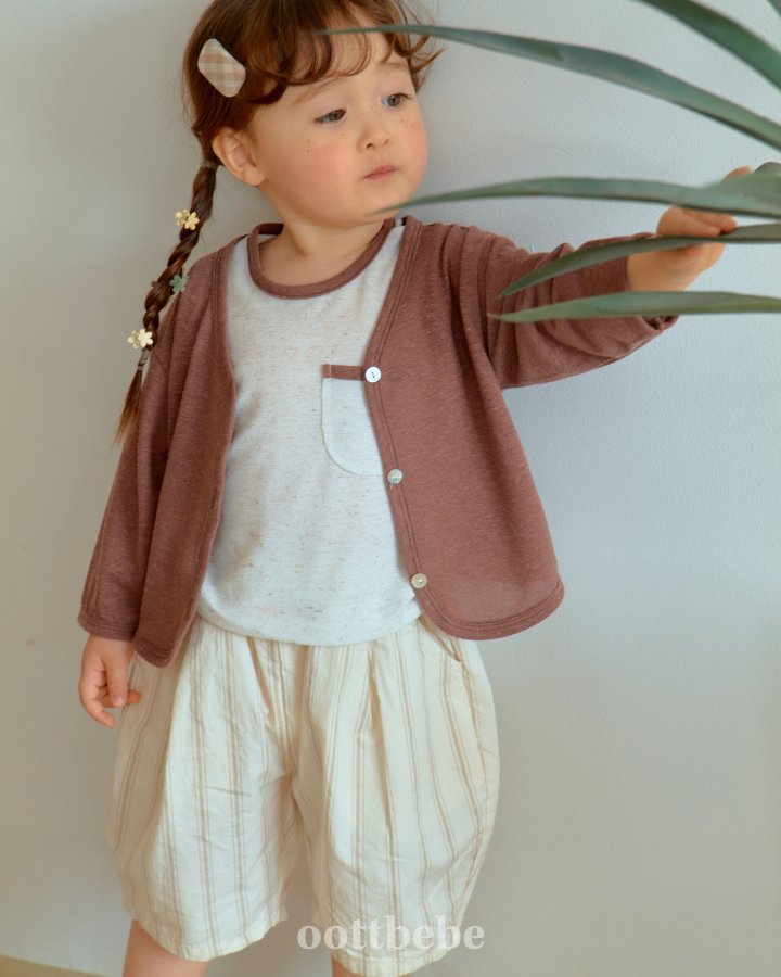 Oott Bebe - Korean Baby Fashion - #babylifestyle - Linen Cool Set (Cardigan + Sleeveless) - 7