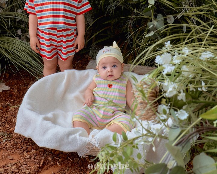 Oott Bebe - Korean Baby Fashion - #babylifestyle - Heart Sleeveless Bodysuit