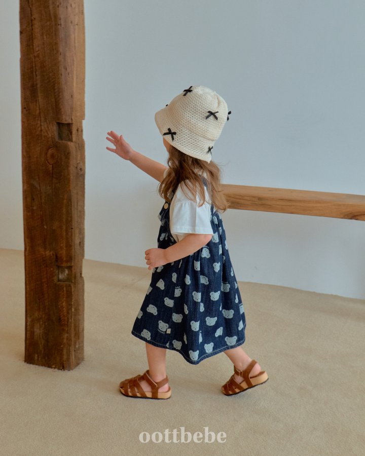 Oott Bebe - Korean Baby Fashion - #babylifestyle - Jelly Bear Denim One-piece - 11