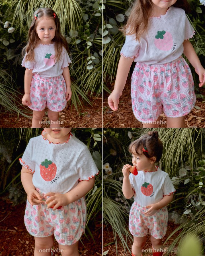 Oott Bebe - Korean Baby Fashion - #babyoninstagram - Strawberry Milk Tee - 5