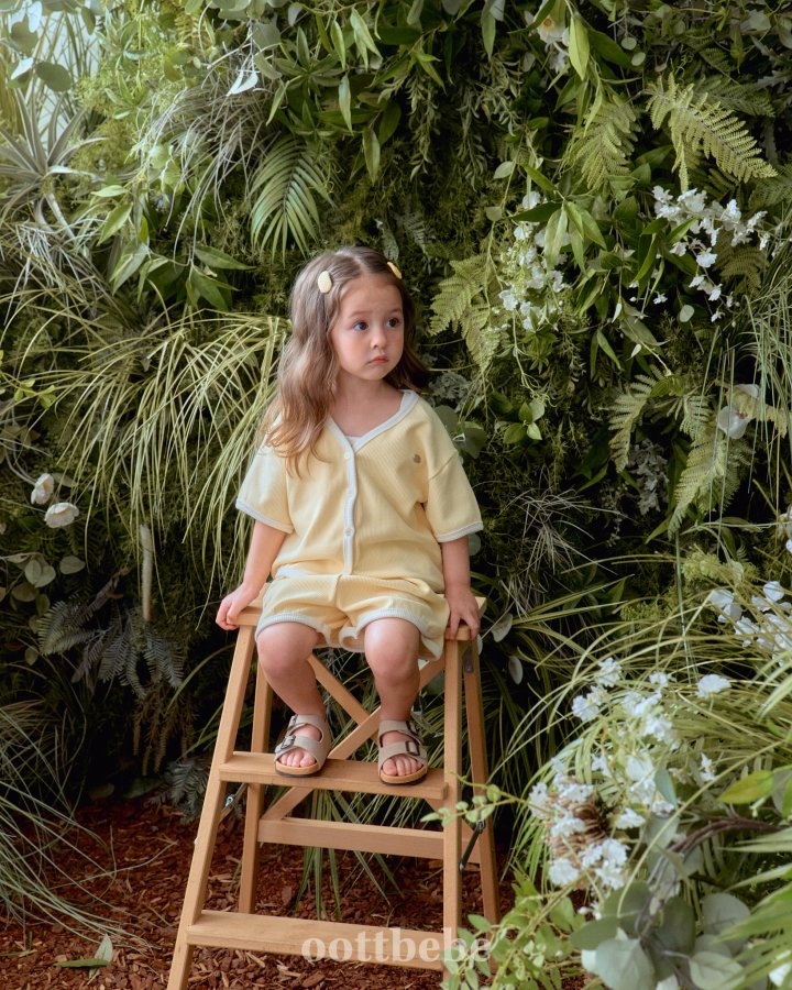 Oott Bebe - Korean Baby Fashion - #babyoninstagram - Petite Waffle 3-Piece Set (Cardigan + Sleeveless + Pants) - 9