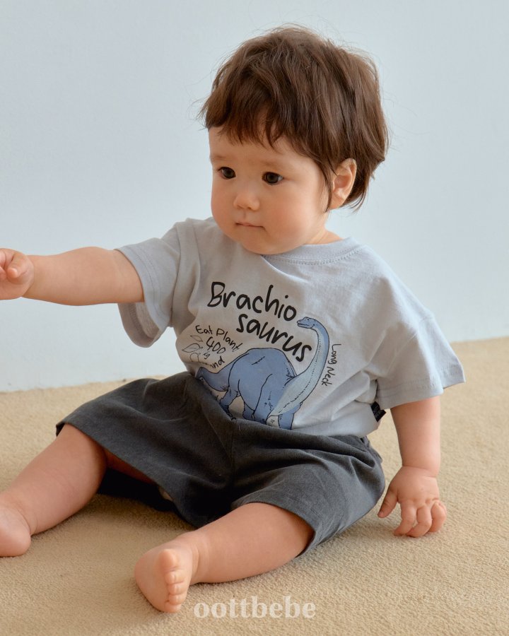 Oott Bebe - Korean Baby Fashion - #babyoninstagram - Dinosaur Short Sleeve Tee - 2
