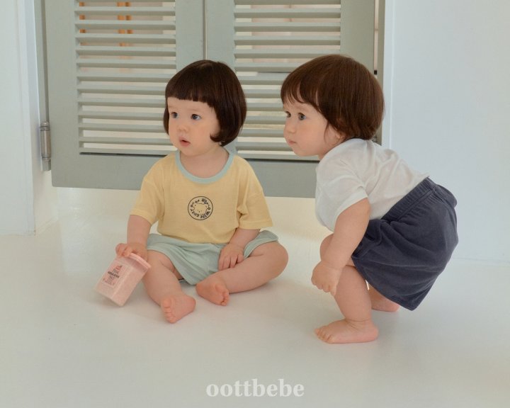 Oott Bebe - Korean Baby Fashion - #babylifestyle - Sand Top Bottom Set - 4