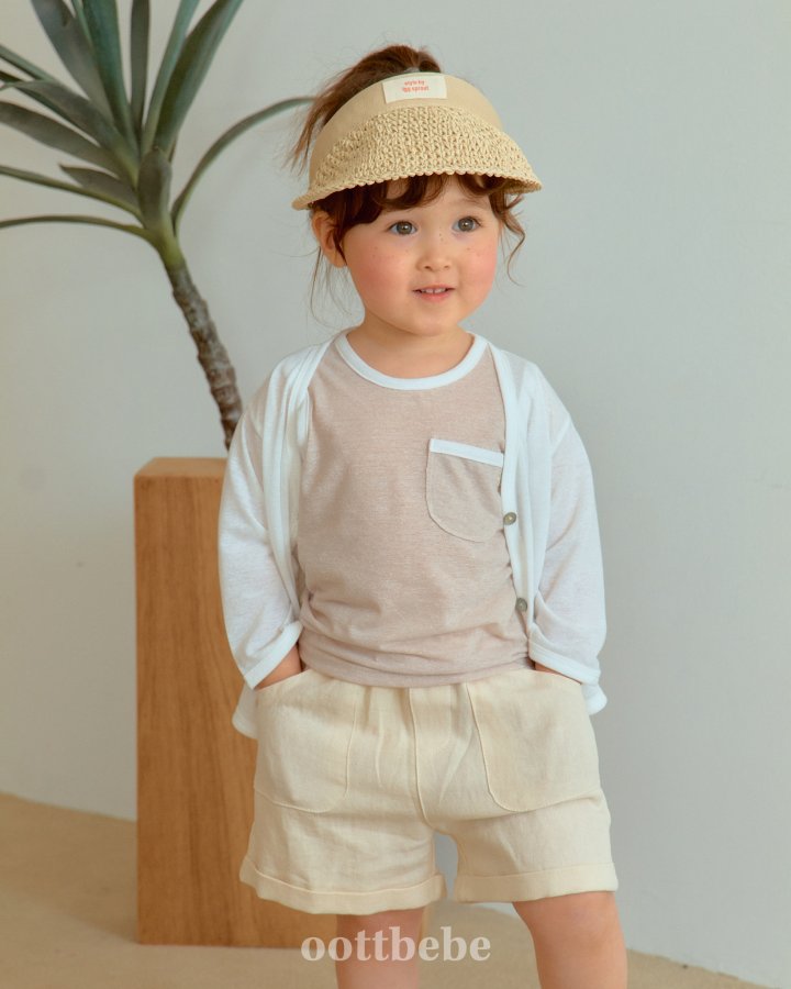 Oott Bebe - Korean Baby Fashion - #babyoninstagram - Linen Cool Set (Cardigan + Sleeveless) - 8