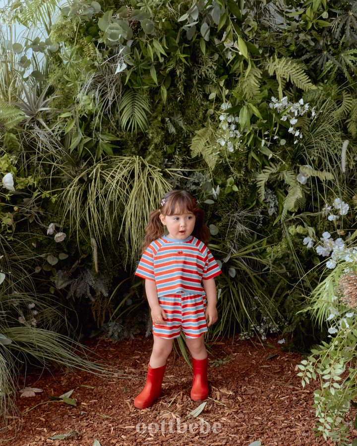 Oott Bebe - Korean Baby Fashion - #babyoninstagram - Heart Top Bottom Set - 3