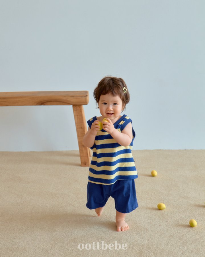 Oott Bebe - Korean Baby Fashion - #babyoninstagram - Honeybee Stripe Top Bottom Set