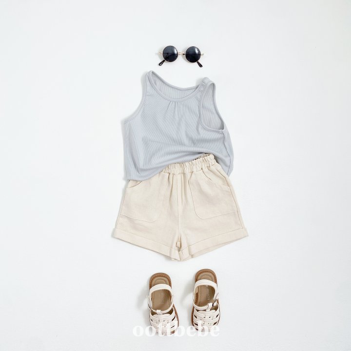 Oott Bebe - Korean Baby Fashion - #babyootd - Linen Cuffed Pants - 5
