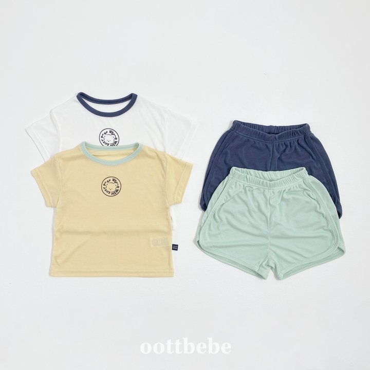 Oott Bebe - Korean Baby Fashion - #babyootd - Sand Top Bottom Set - 6