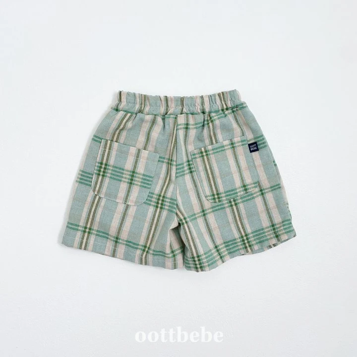 Oott Bebe - Korean Baby Fashion - #babyootd - Classic Check Bermuda Pants - 5