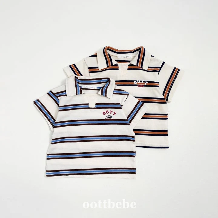 Oott Bebe - Korean Baby Fashion - #babyootd - Rugby Collar Tee - 2