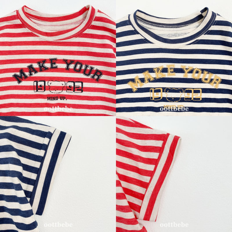 Oott Bebe - Korean Baby Fashion - #babyootd - Summer Stripe Top Bottom Set - 11