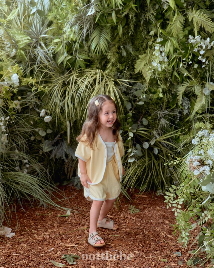 Oott Bebe - Korean Baby Fashion - #babyootd - Petite Waffle 3-Piece Set (Cardigan + Sleeveless + Pants) - 10