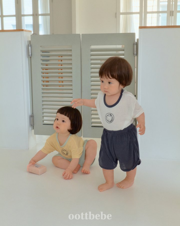 Oott Bebe - Korean Baby Fashion - #babyootd - Sand Top Bottom Set - 5