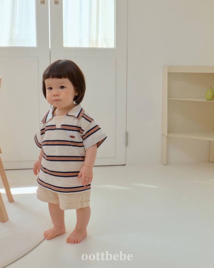 Oott Bebe - Korean Baby Fashion - #babyootd - Rugby Collar Tee - 3