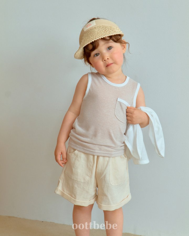Oott Bebe - Korean Baby Fashion - #babyootd - Linen Cool Set (Cardigan + Sleeveless) - 9