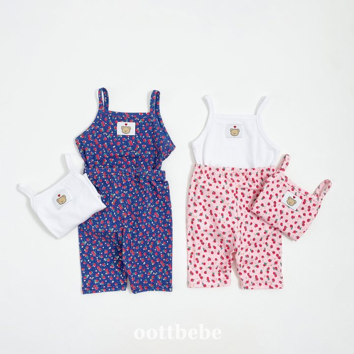 Oott Bebe - Korean Baby Fashion - #babyoutfit - Berry Sleeveless Easywear (set of 3)