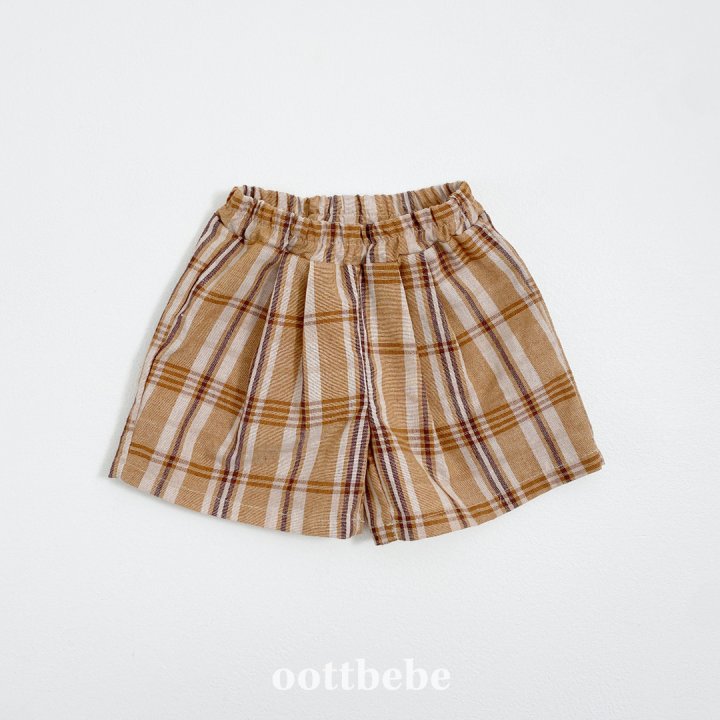 Oott Bebe - Korean Baby Fashion - #babyoutfit - Classic Check Bermuda Pants - 6