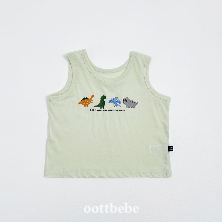 Oott Bebe - Korean Baby Fashion - #babyoutfit - Dinosaur Tank Top - 6