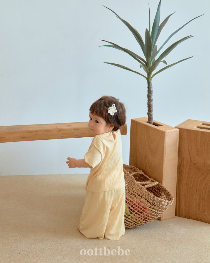 Oott Bebe - Korean Baby Fashion - #babyoutfit - Bali Pleats Top Bottom Set - 11