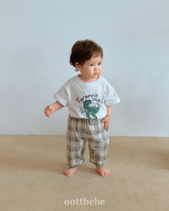 Oott Bebe - Korean Baby Fashion - #babyootd - Dinosaur Short Sleeve Tee - 4