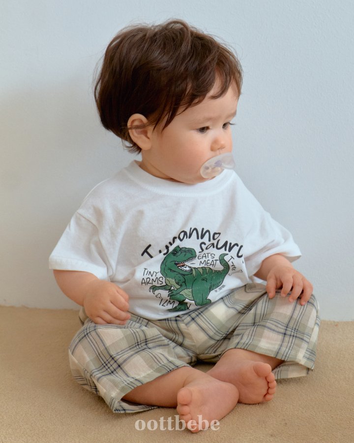 Oott Bebe - Korean Baby Fashion - #babyoutfit - Dinosaur Short Sleeve Tee - 5