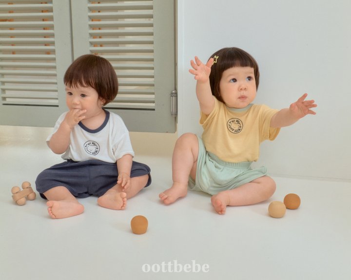 Oott Bebe - Korean Baby Fashion - #babyoutfit - Sand Top Bottom Set - 6