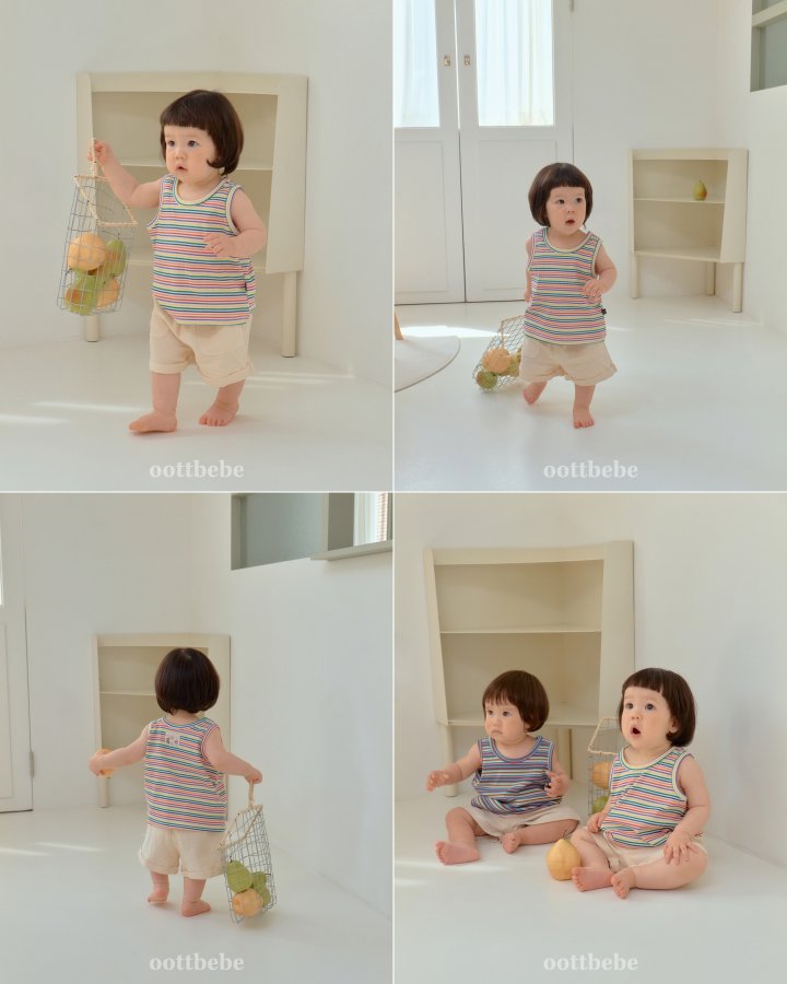 Oott Bebe - Korean Baby Fashion - #babyoutfit - Maldives Sleeveless Tee - 5