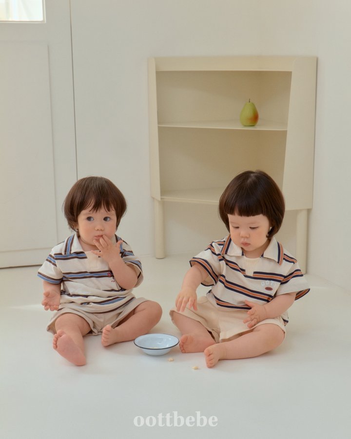 Oott Bebe - Korean Baby Fashion - #babyootd - Rugby Collar Tee - 4