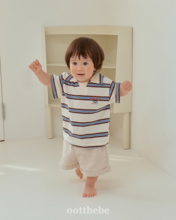 Oott Bebe - Korean Baby Fashion - #babyoutfit - Rugby Collar Tee - 5
