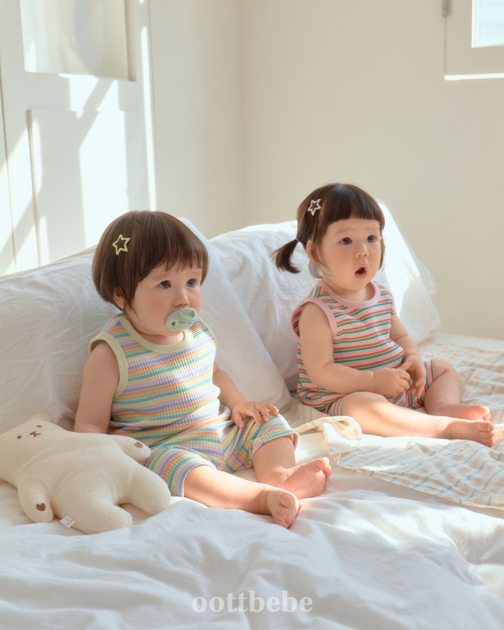 Oott Bebe - Korean Baby Fashion - #babyoutfit - Summer Rainbow Easywear