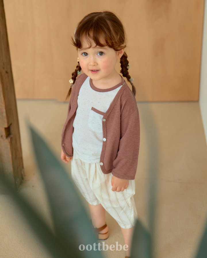 Oott Bebe - Korean Baby Fashion - #babyoutfit - Linen Cool Set (Cardigan + Sleeveless) - 10