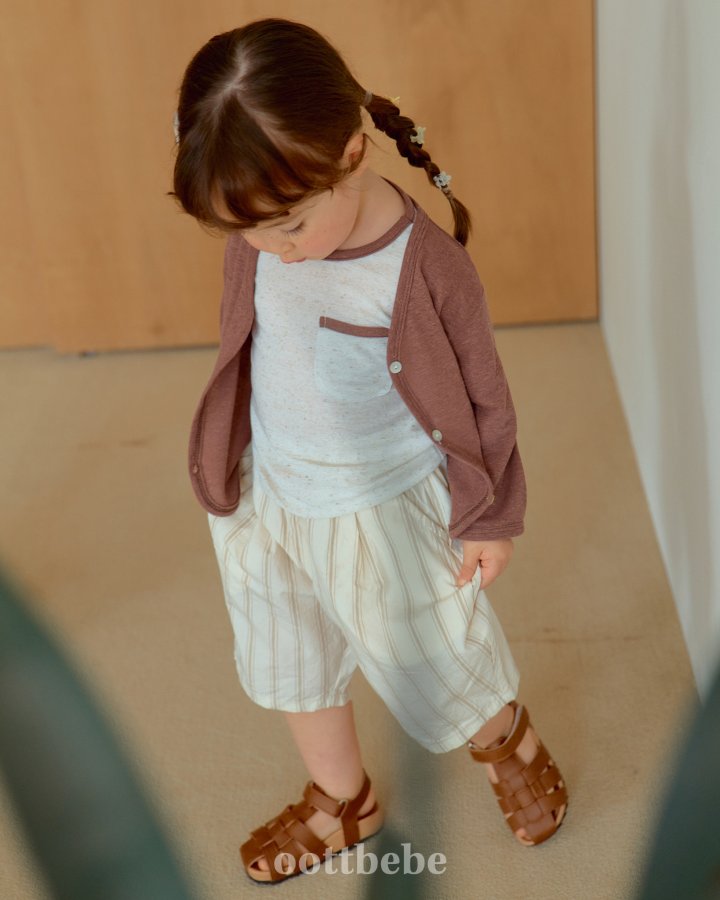 Oott Bebe - Korean Baby Fashion - #babyoutfit - Linen Cool Set (Cardigan + Sleeveless) - 11
