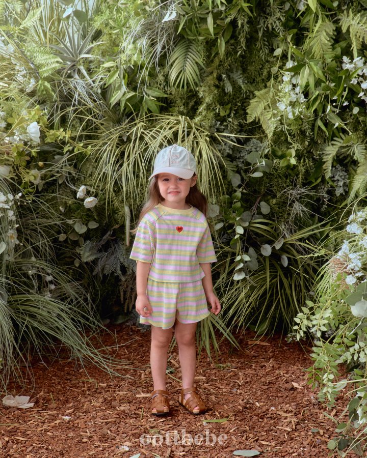 Oott Bebe - Korean Baby Fashion - #babyoutfit - Heart Top Bottom Set - 6