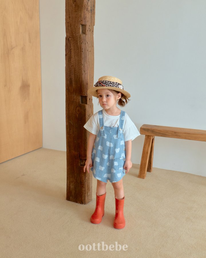 Oott Bebe - Korean Baby Fashion - #babyoutfit - Jelly Bear Denim Overalls - 2
