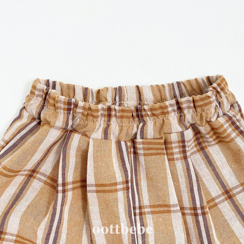 Oott Bebe - Korean Baby Fashion - #babywear - Classic Check Bermuda Pants - 8