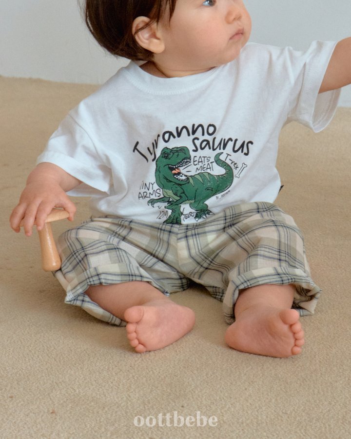 Oott Bebe - Korean Baby Fashion - #babywear - Gauze Check Long Pants - 5