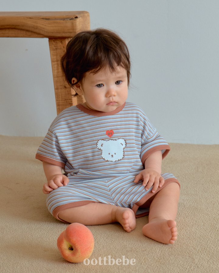 Oott Bebe - Korean Baby Fashion - #babywear - Bead Waffle Top Bottom Set - 6