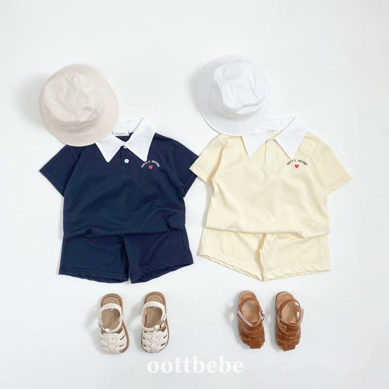 Oott Bebe - Korean Baby Fashion - #onlinebabyboutique - Summer Cool PK Top Bottom Set - 11