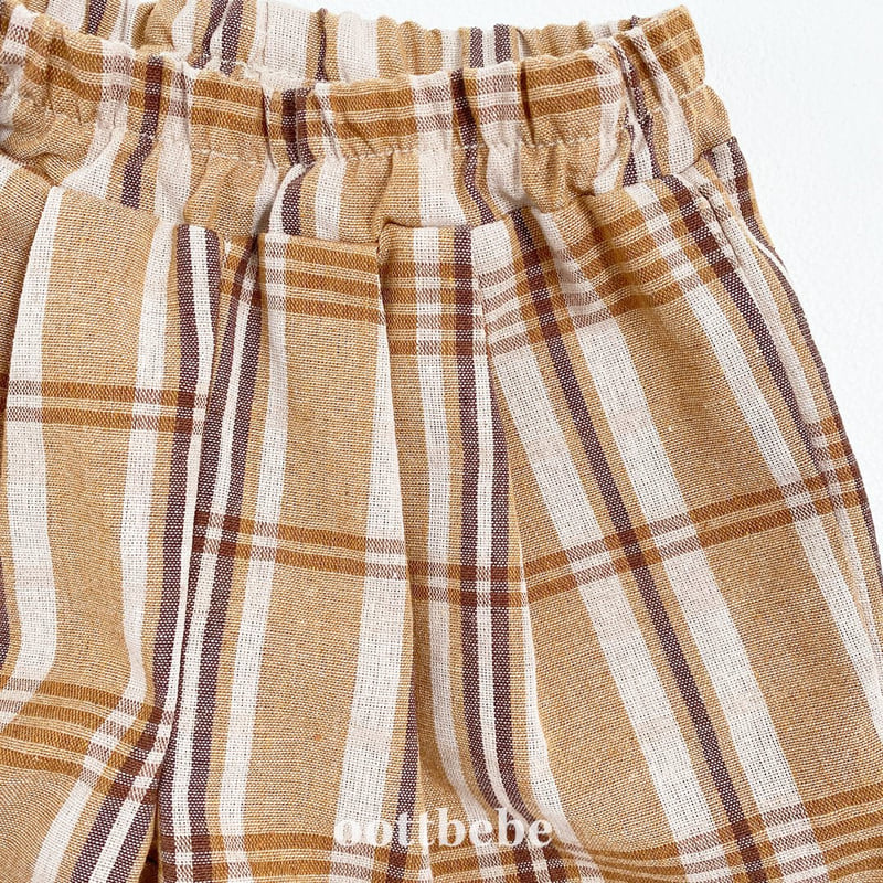 Oott Bebe - Korean Baby Fashion - #onlinebabyboutique - Classic Check Bermuda Pants - 9