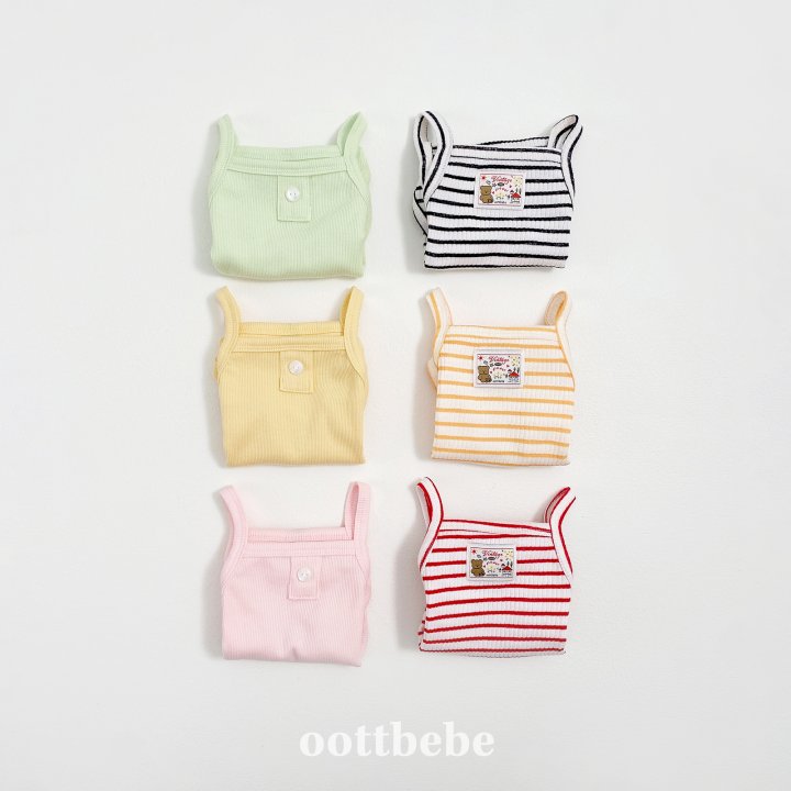 Oott Bebe - Korean Baby Fashion - #onlinebabyboutique - Bebe Strap Bodysuit Set - 2