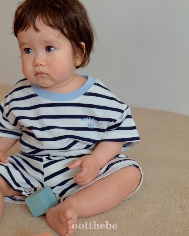 Oott Bebe - Korean Baby Fashion - #onlinebabyboutique - Star Candy Top Bottom Set - 8