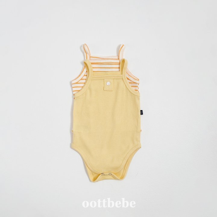 Oott Bebe - Korean Baby Fashion - #onlinebabyshop - Bebe Strap Bodysuit Set - 3