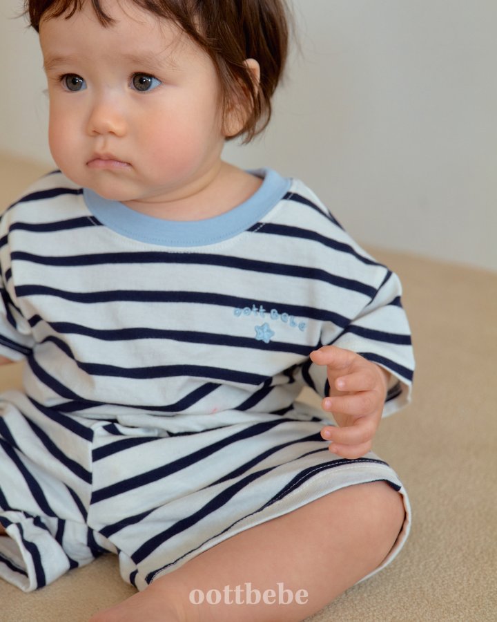 Oott Bebe - Korean Baby Fashion - #onlinebabyshop - Star Candy Top Bottom Set - 9