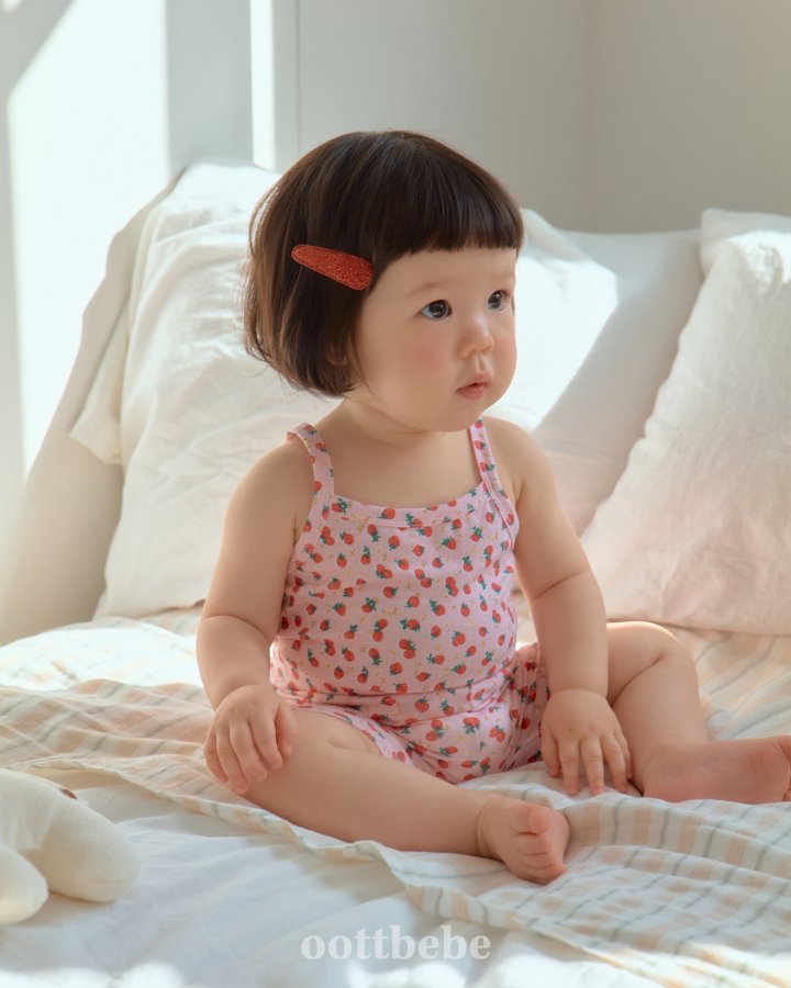 Oott Bebe - Korean Baby Fashion - #onlinebabyshop - Berry 3-Piece Easywear Set (2 Sleeveless Tees + 1 Pants) - 3