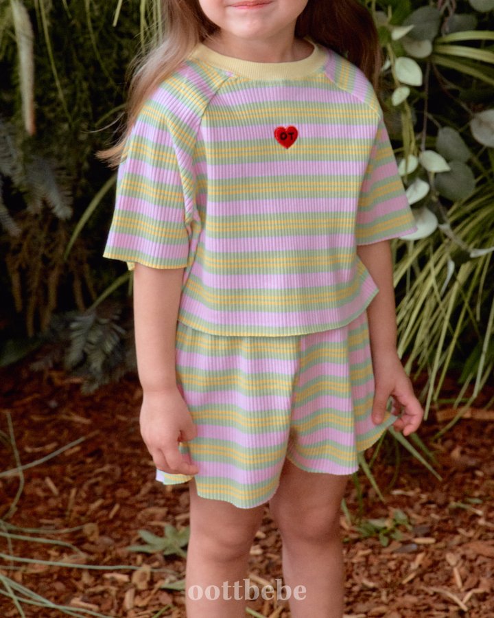 Oott Bebe - Korean Baby Fashion - #onlinebabyshop - Heart Top Bottom Set - 9