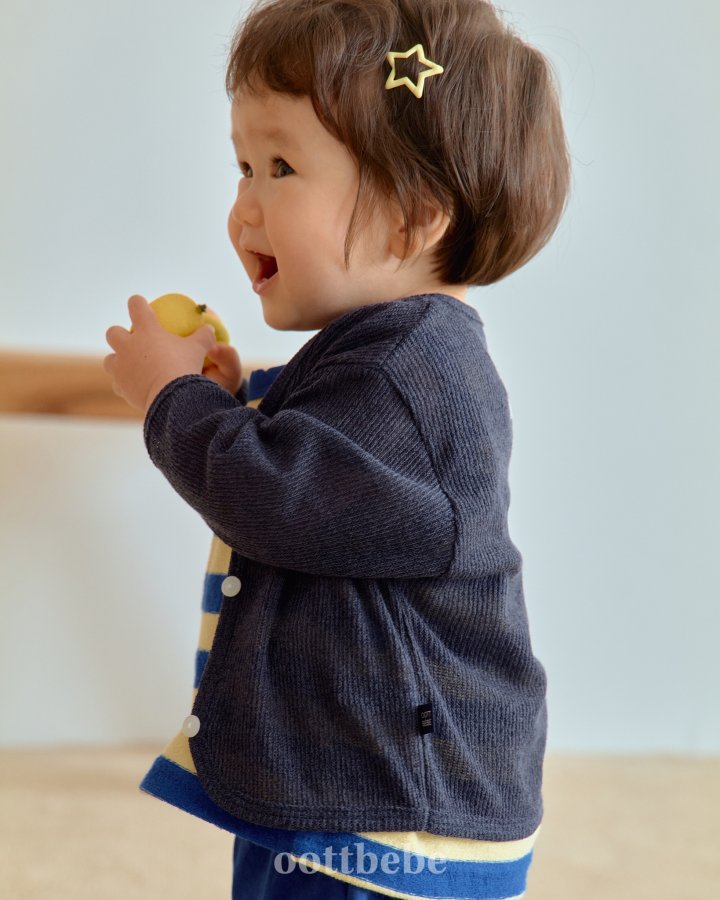 Oott Bebe - Korean Baby Fashion - #onlinebabyshop - Honeybee Stripe Top Bottom Set - 7